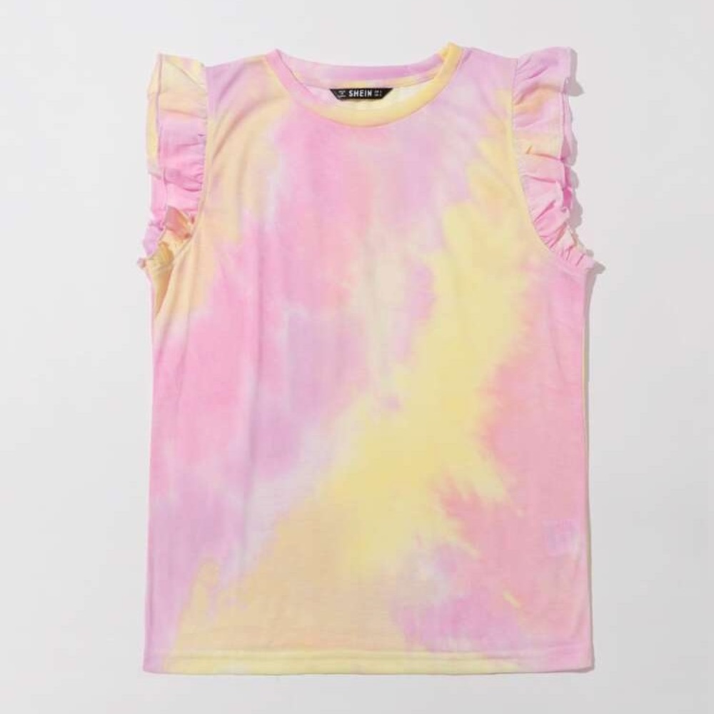 Tie Dye Ruffle Sleeve Tank Top Size Medium NWOT
